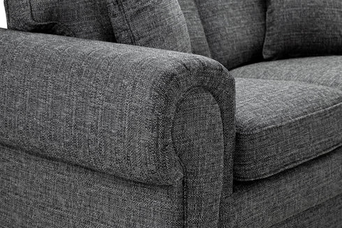 Gabriela Sofa Grey 3 Seater Side View